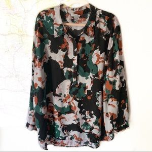 Ava & Viv Floral Longsleeve Blouse Size 4X
